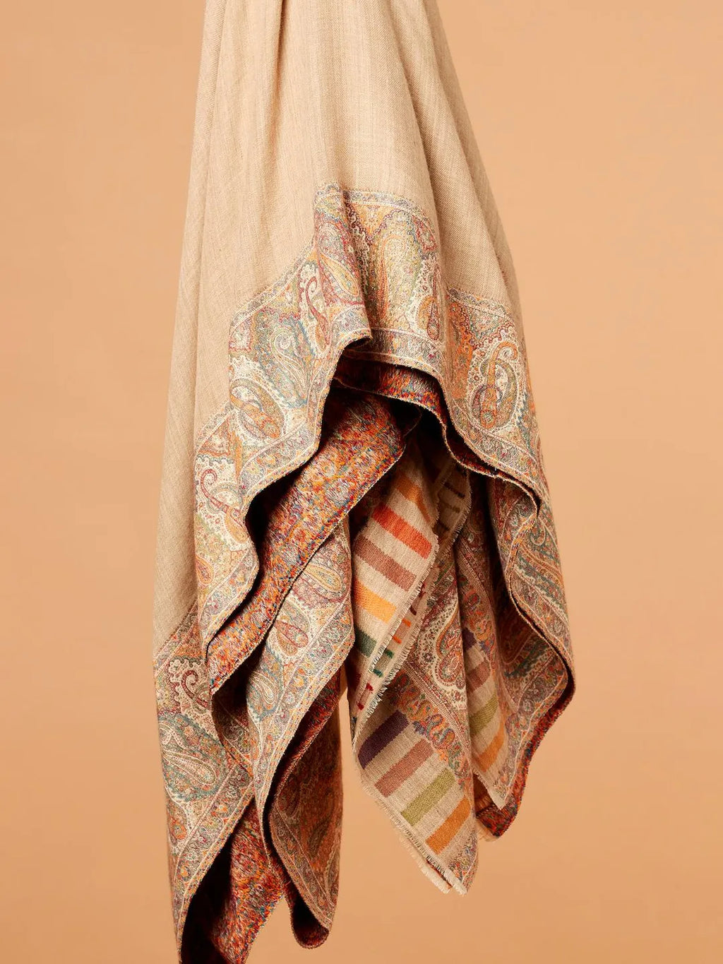 Classic Shawl Wool Blend with Kaani Pattern in Multi