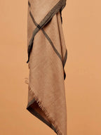 Classic Shawl Wool Blend with Gents Brown Solid with Black Border