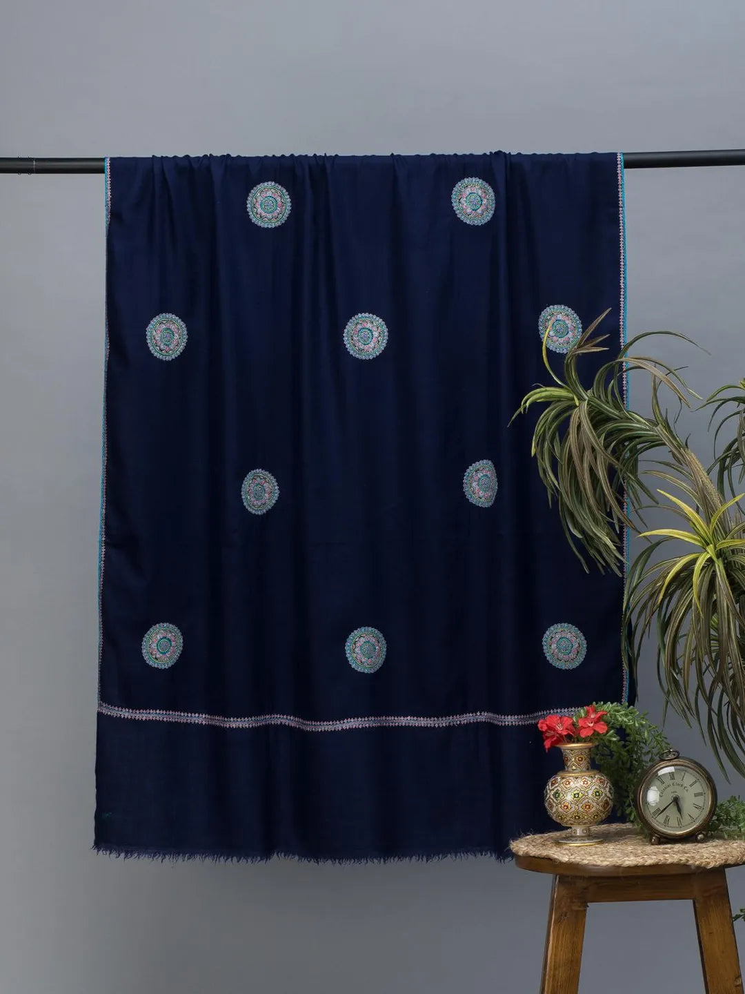 Elegant Handloom Pashmina Shawl in Blue