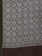 Classic Handloom Pashmina Shawl Jama Embroidery in Brown