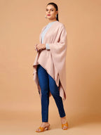 Comfort-Fit Poncho with Ponchu Pattern in Pink