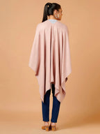 Comfort-Fit Poncho with Ponchu Pattern in Pink