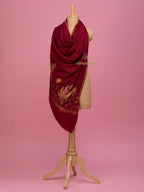 Classic Cashmina Shawl with Palla Pattern in Maroon