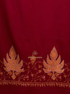 Classic Cashmina Shawl with Palla Pattern in Maroon