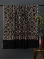 Elegant Handloom Pashmina Shawl Jama Embroidery in Black