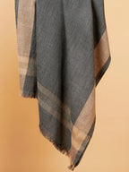 Elegant Stole Wool Blend with Dobby Pattern in Grey