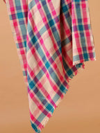 Elegant Stole Wool Blend with Check Pattern in Multi