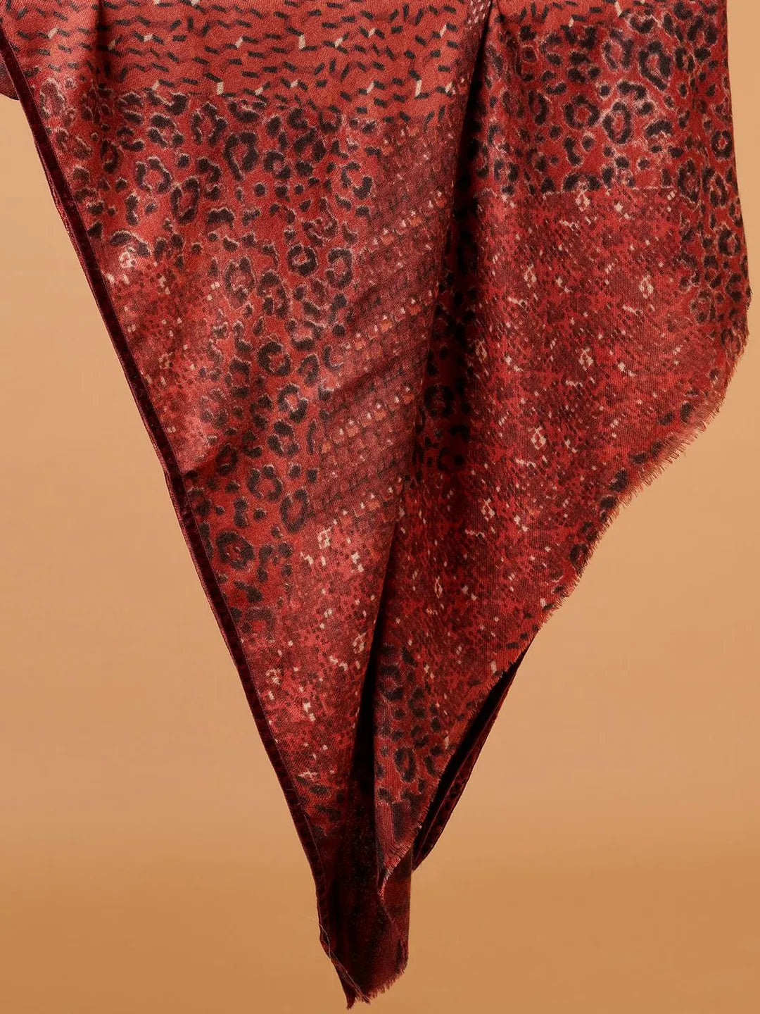 Elegant Shawl Wool Blend with Printed Pattern in Multi