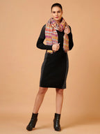 Classic Shawl Wool Blend with Dobby Pattern in Multi