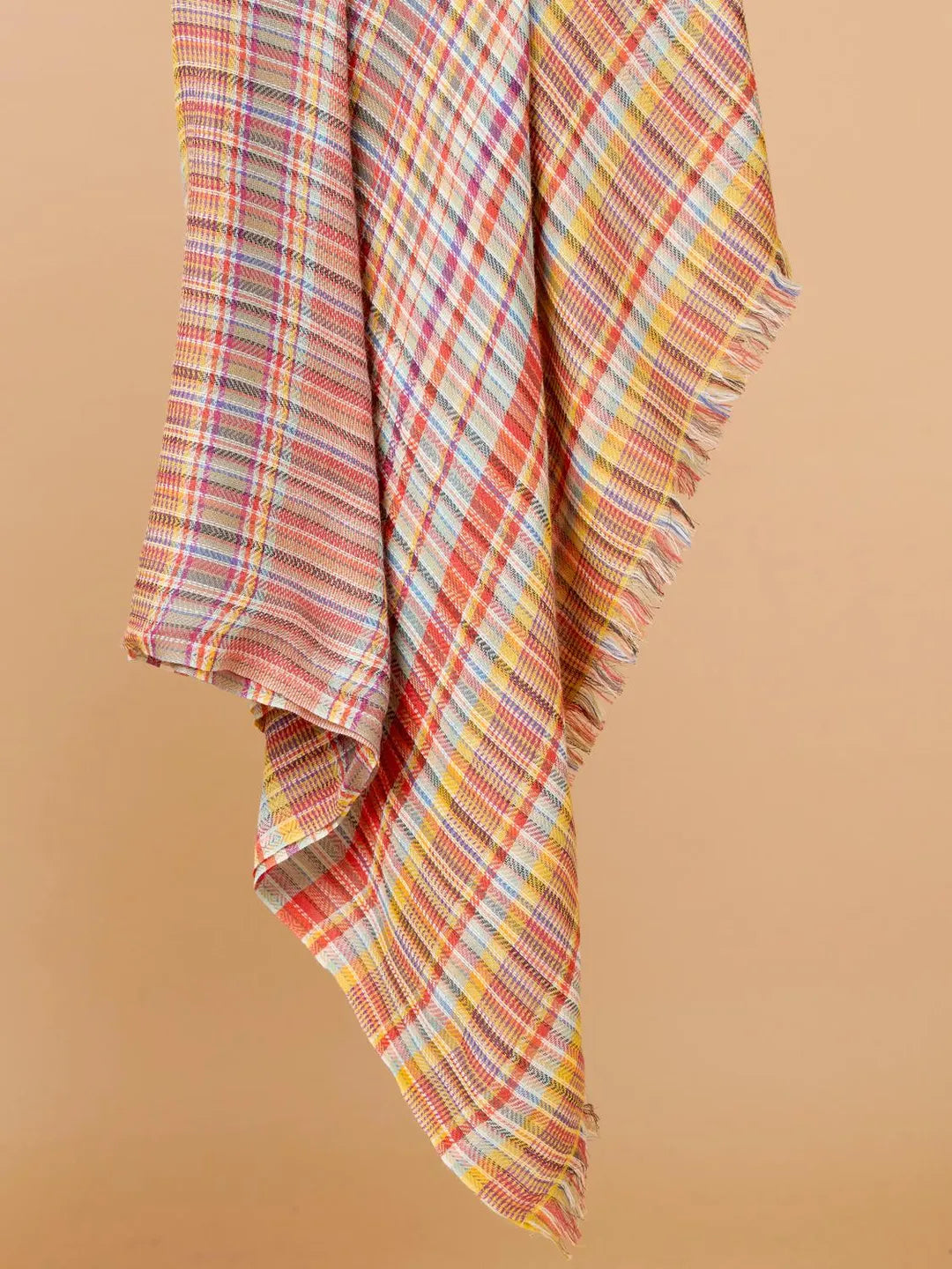 Classic Shawl Wool Blend with Dobby Pattern in Multi