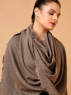 Chic Stole Wool Blend with Dobby Pattern in Grey