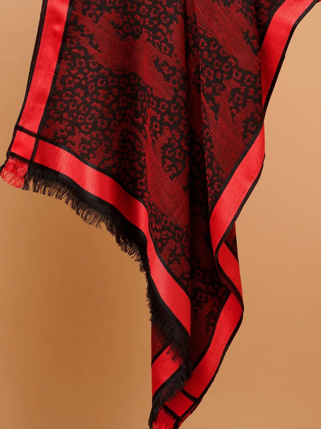 Chic Stole Wool Blend with Dobby Pattern in Multi