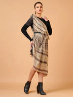 Elegant Shawl Wool Blend with Dobby Pattern in Multi