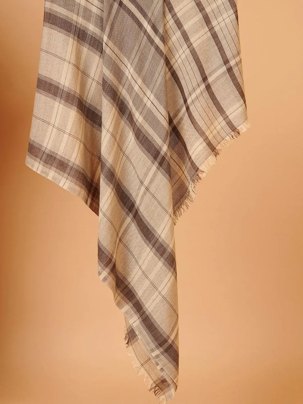 Elegant Shawl Wool Blend with Dobby Pattern in Multi