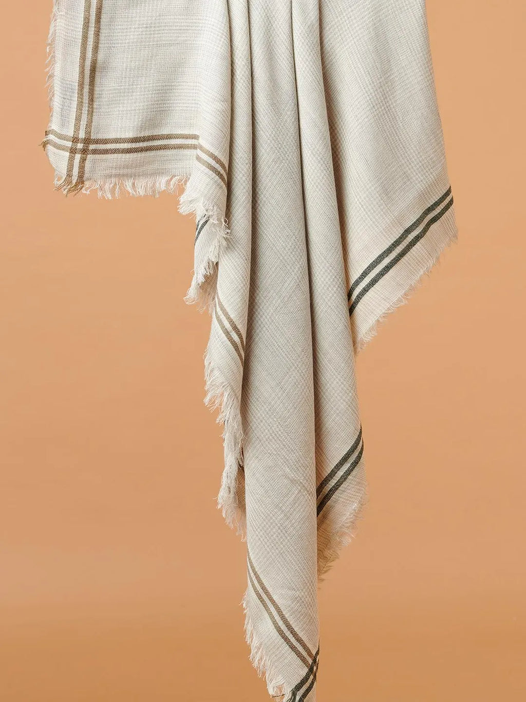 Elegant Shawl Wool Blend with Dobby Pattern in Grey