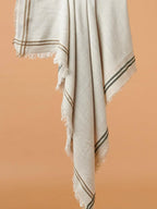 Elegant Shawl Wool Blend with Dobby Pattern in Grey