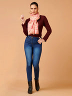 Chic Stole Wool Blend with Dobby Pattern in Multi