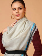 Classic Shawl Wool Blend with Dobby Pattern in Grey