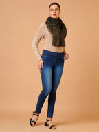 Classic Shawl Wool Blend with Dobby Pattern in Multi