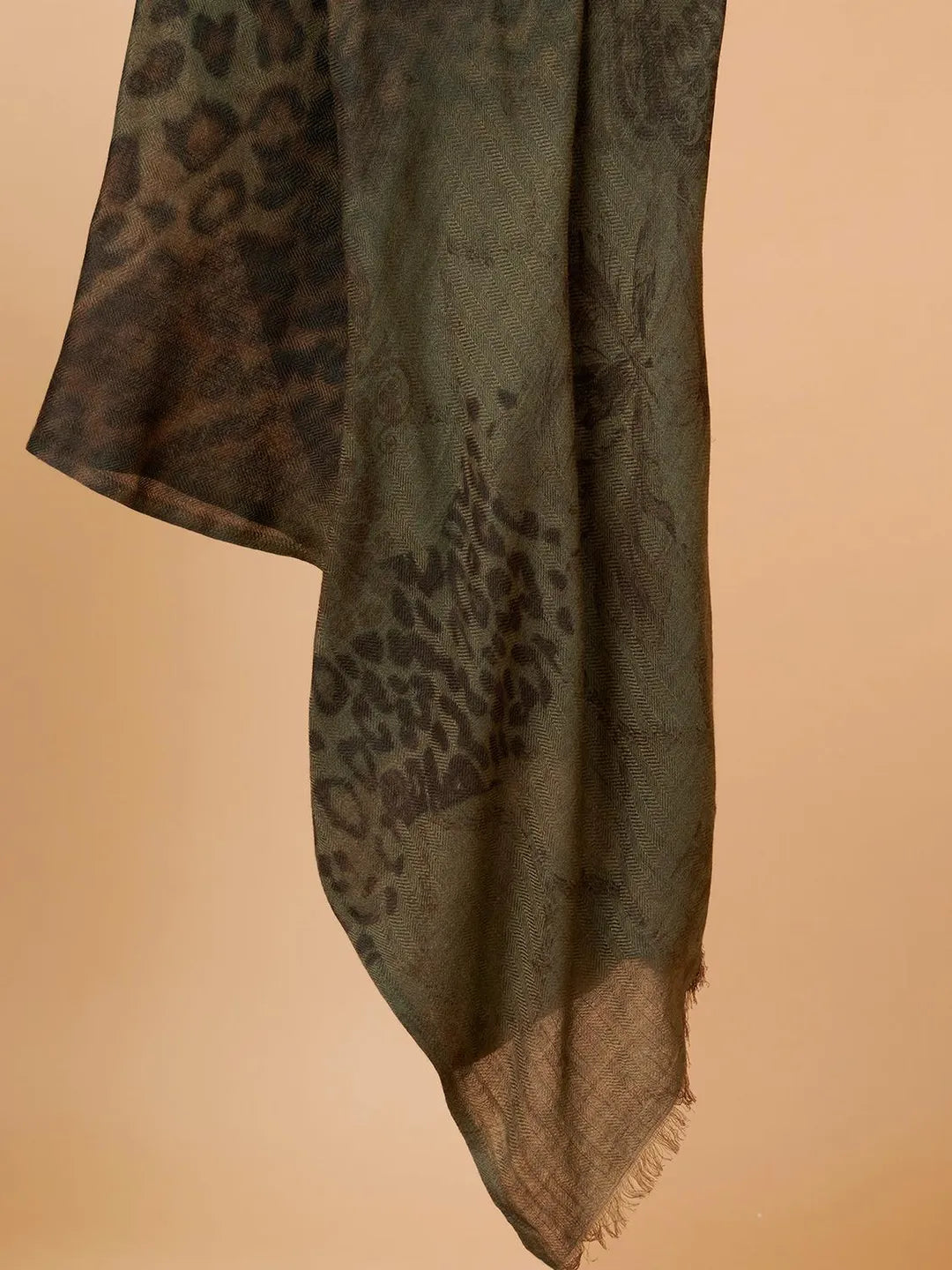 Classic Shawl Wool Blend with Dobby Pattern in Multi