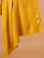 Elegant Stole Wool Blend with Dobby Pattern in Yellow
