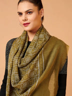 Elegant Stole Wool Blend with Printed Pattern in Multi