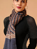 Elegant Stole Wool Blend with Printed Pattern in Multi