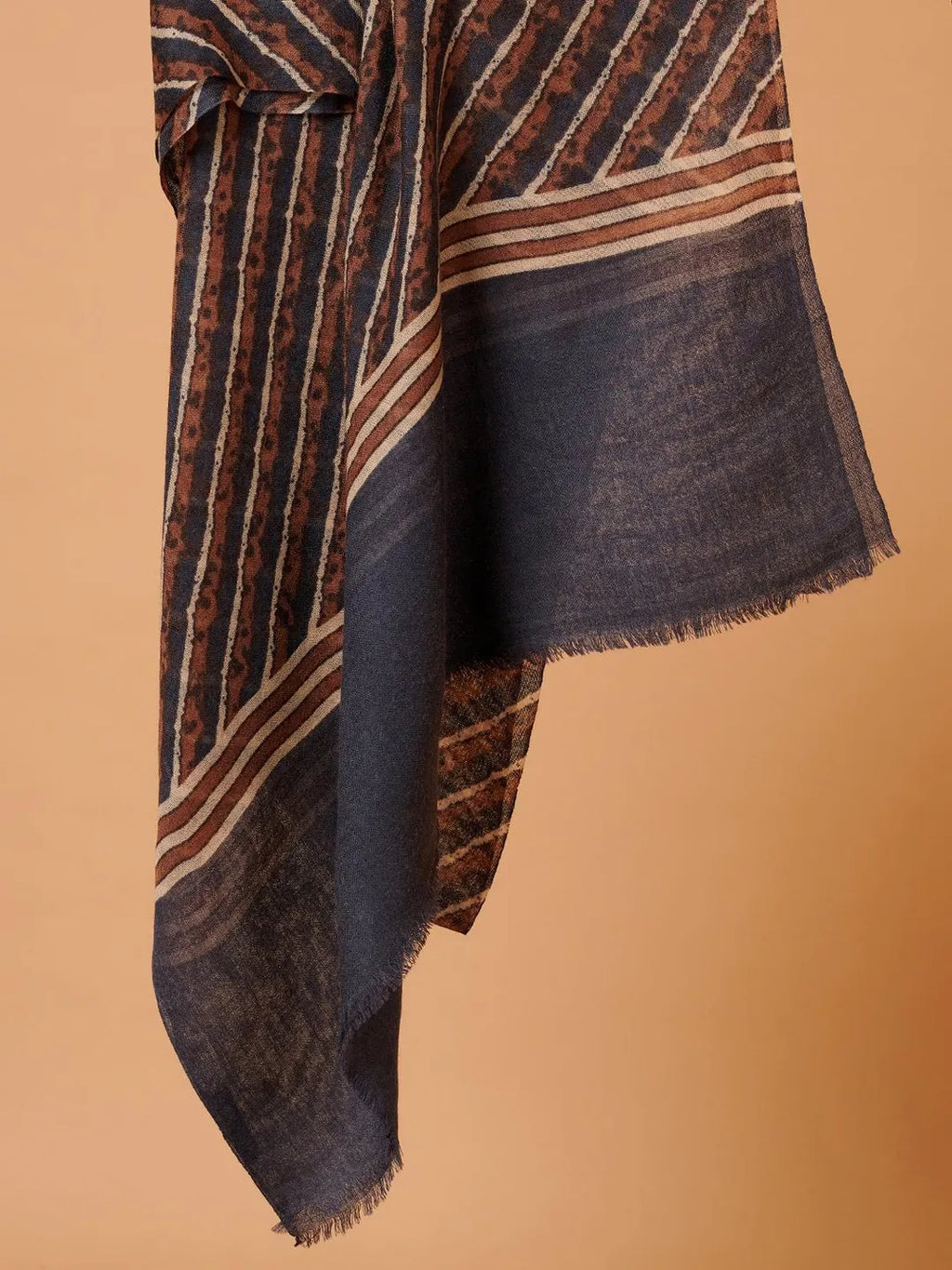Elegant Stole Wool Blend with Printed Pattern in Multi
