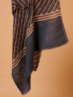 Elegant Stole Wool Blend with Printed Pattern in Multi