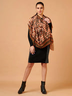 Elegant Stole Wool Blend with Printed Pattern in Multi