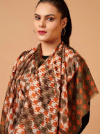 Elegant Stole Wool Blend with Printed Pattern in Multi