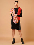Elegant Stole Wool Blend with Printed Pattern in Multi