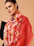 Elegant Stole Wool Blend with Printed Pattern in Multi
