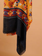 Elegant Stole Wool Blend with Printed Pattern in Multi
