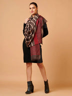Chic Stole Wool Blend with Dobby Pattern in Multi