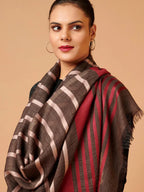 Chic Stole Wool Blend with Dobby Pattern in Multi