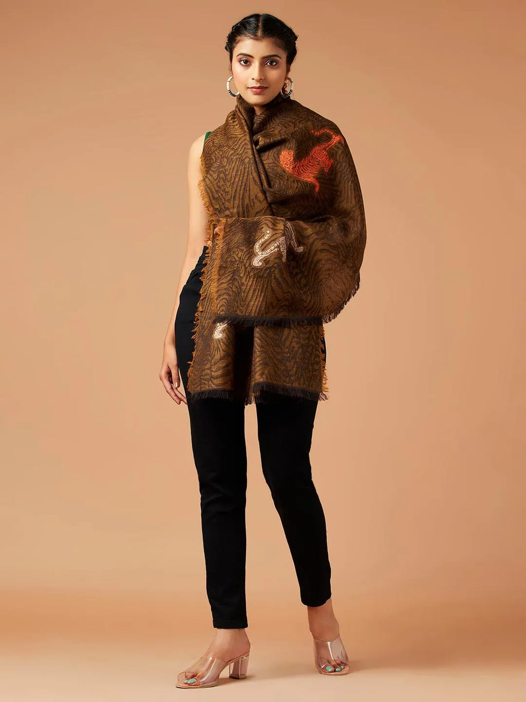 Casual Scarf with Dobby Pattern in Multi