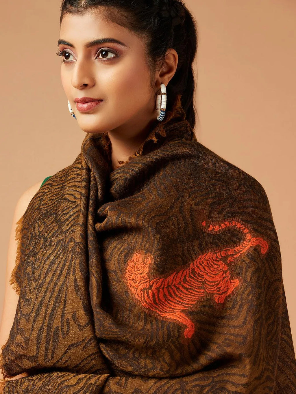 Casual Scarf with Dobby Pattern in Multi