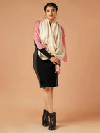 Contemporary Cashmere Stole in Ivory