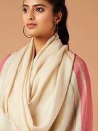 Contemporary Cashmere Stole in Ivory