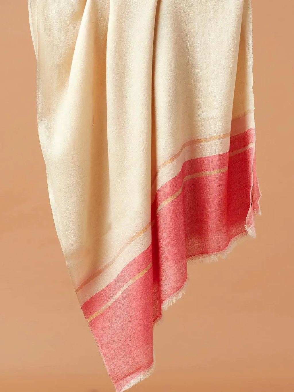 Contemporary Cashmere Stole in Ivory