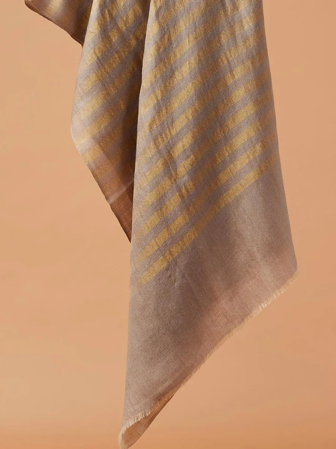 Contemporary Style Cashmere Stole in Beige