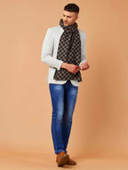 Classic Style Cashmere Muffler in Black & Grey