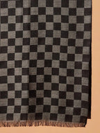 Classic Style Cashmere Muffler in Black & Grey