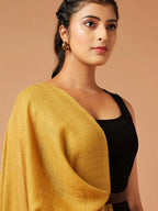 Casual Scarf with Dobby Pattern in Yellow