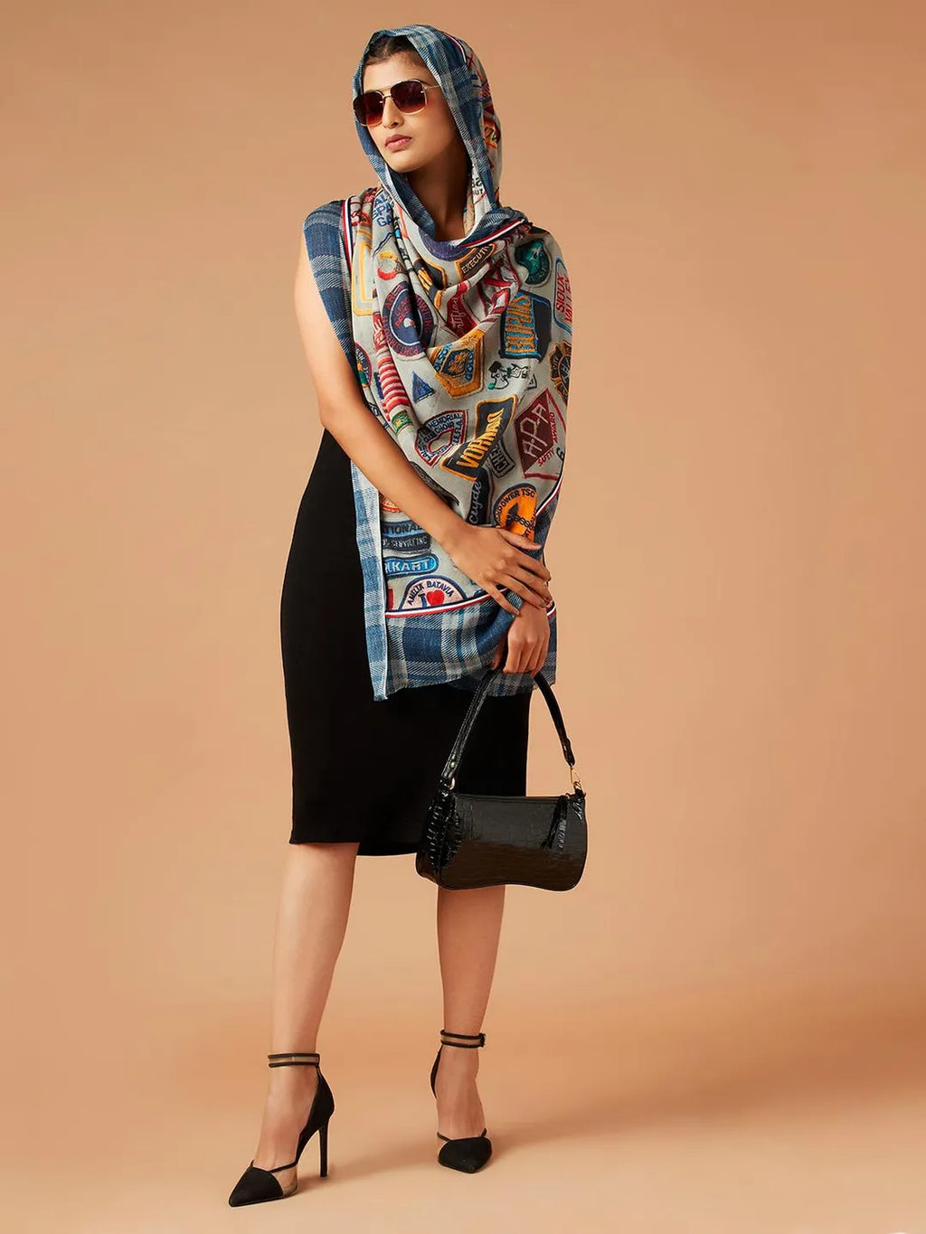 Casual Scarf with Printed Pattern in Multi