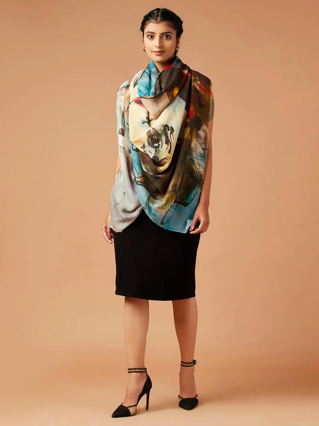 Casual Scarf with Printed Pattern in Multi