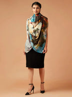 Casual Scarf with Printed Pattern in Multi