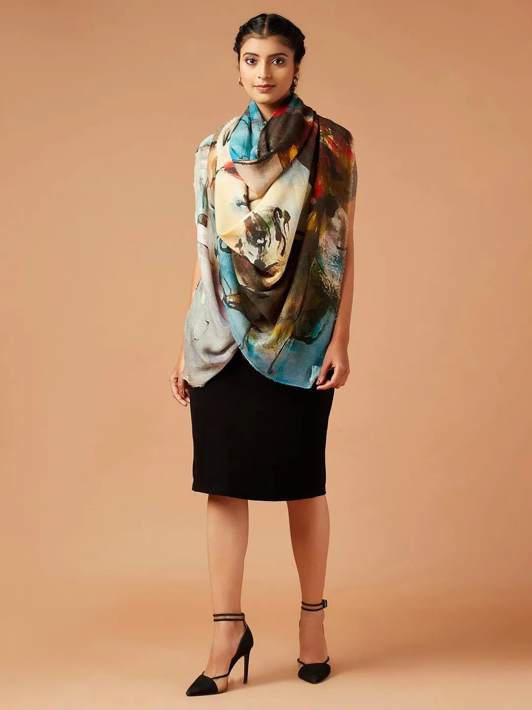 Casual Scarf with Printed Pattern in Multi