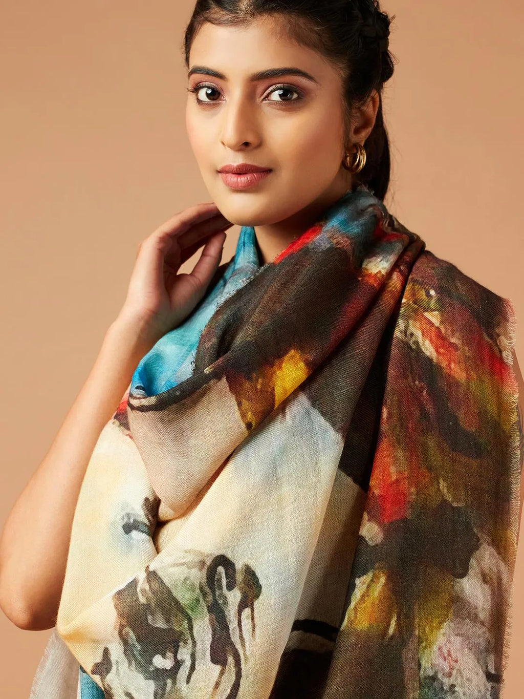 Casual Scarf with Printed Pattern in Multi